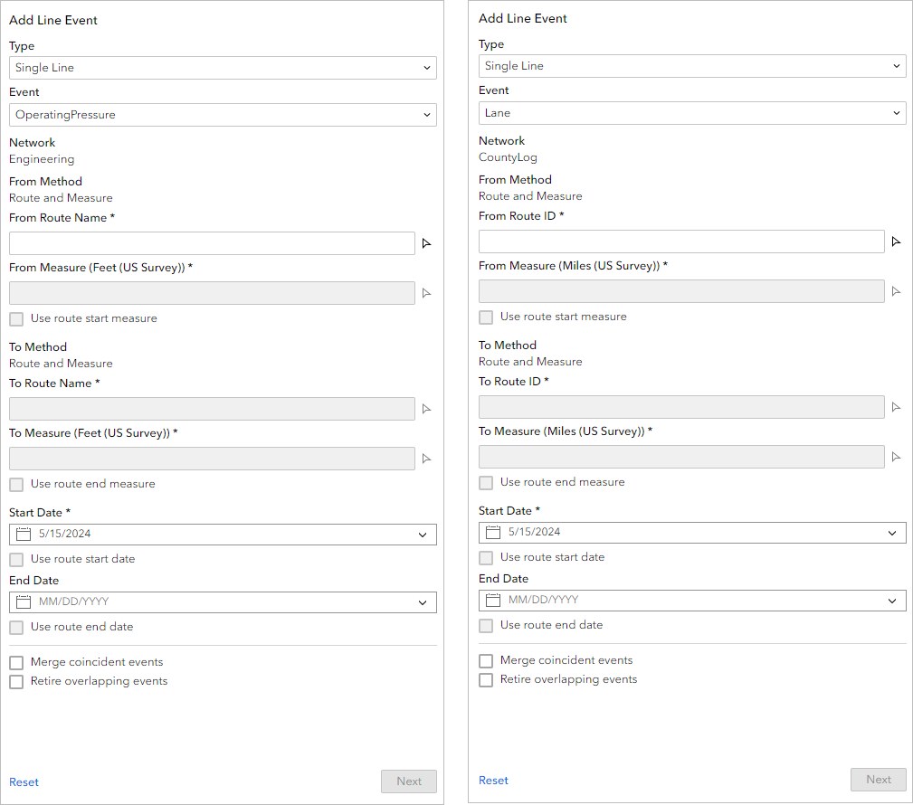 The Add Line Event widget The Add Line Event widget